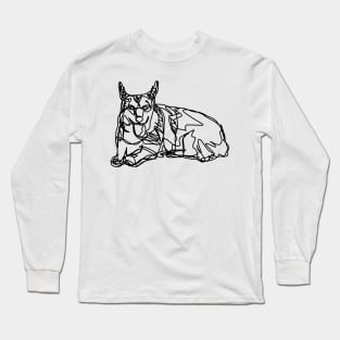 Corgi Doodle Sketch Tongue Out Tuesday Dog Long Sleeve T-Shirt